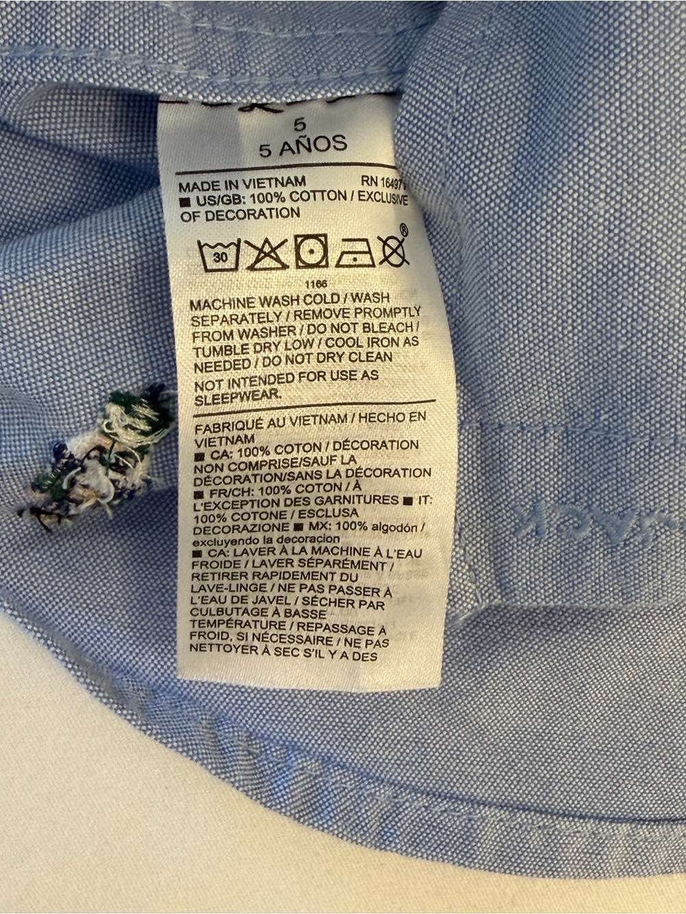 Janie and Jack Boys Blue Oxford Button-Down with Embroidered Nutcrackers Size 5 - Picture 9 of 12